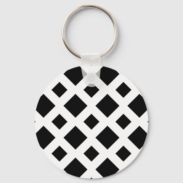 Black Diamonds on White Key Ring (Front)