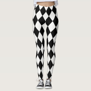 Black Diamonds On White Leggings