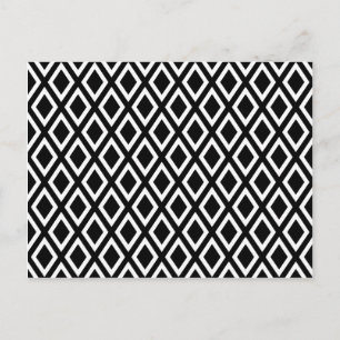 Black diamonds pattern postcard