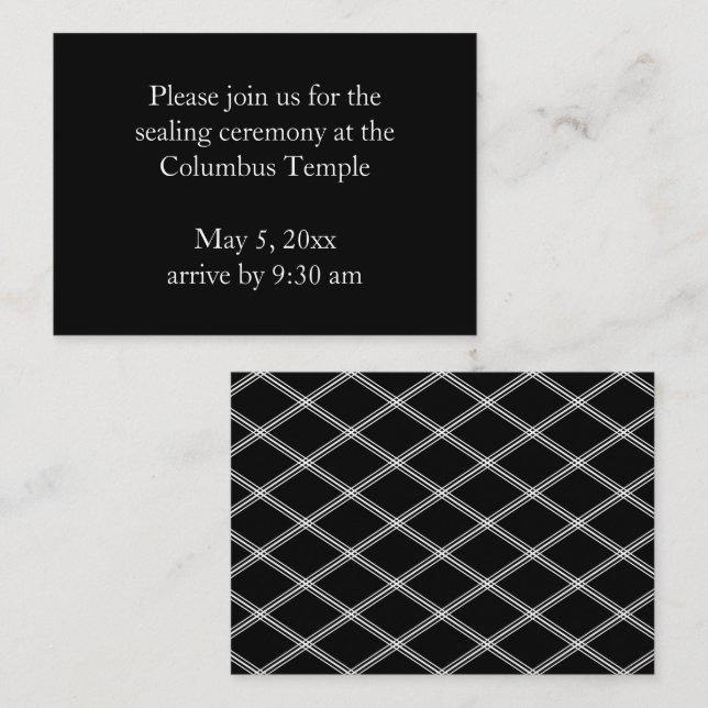 Black Diamonds Temple Sealing Invitation (Front/Back)