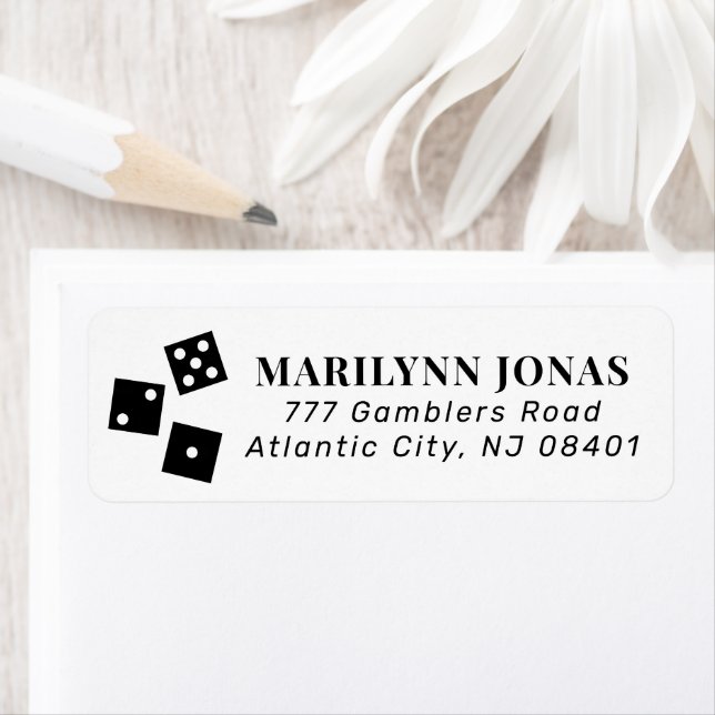 Black Dice Bunco Theme Return Address Label (Insitu)
