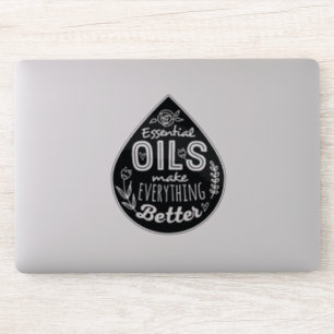 Black Die Cut Essential Oil Drop