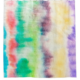 Black Dirty Art Paint. Shibori Pattern. Pink Brush Shower Curtain