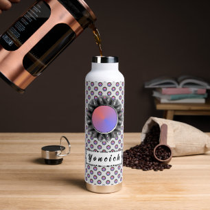 Black Disc Ribbon by Kenneth Yoncich Water Bottle