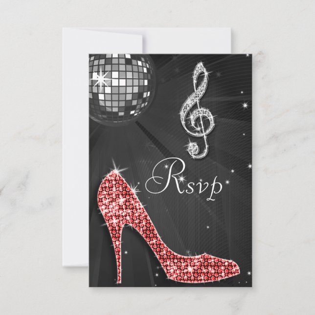 Black Disco Ball Sparkle Heels RSVP (Front)