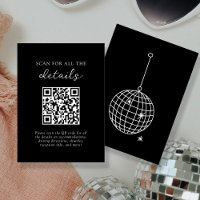 Black | Disco Ball Wedding Details QR Code