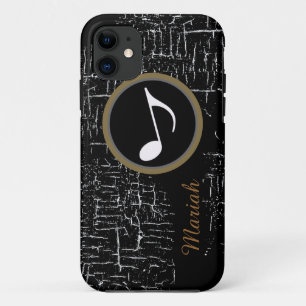 black distressed music personalised iPhone 11 case