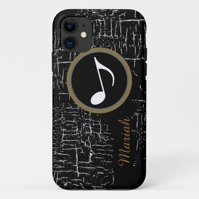 black distressed music personalised Case-Mate iPhone case (Back)
