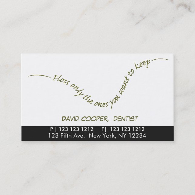 Black Divide Appointment Oral Care Dentist Humour Card (Front)