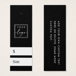 Black DIY price hang tag with custom logo
