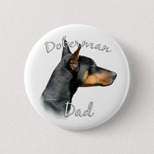 Black Doberman Dad - Button