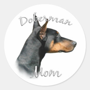 Black Doberman Mom - Sticker