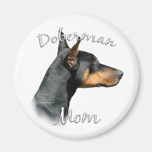 Black Doberman Mum - Magnet