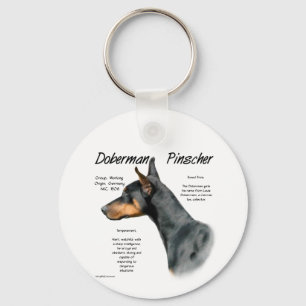 Black Doberman Pinscher History  Key Ring