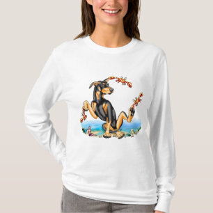 Black Doberman Pinscher Kinda Crabby Tee Shirts