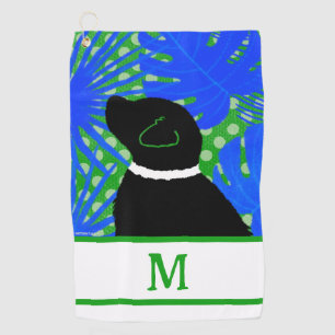 Black Dog Blue Green Island Golf Towel