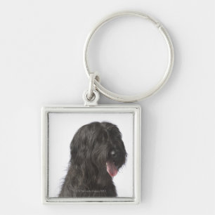 Black dog, Briard Key Ring
