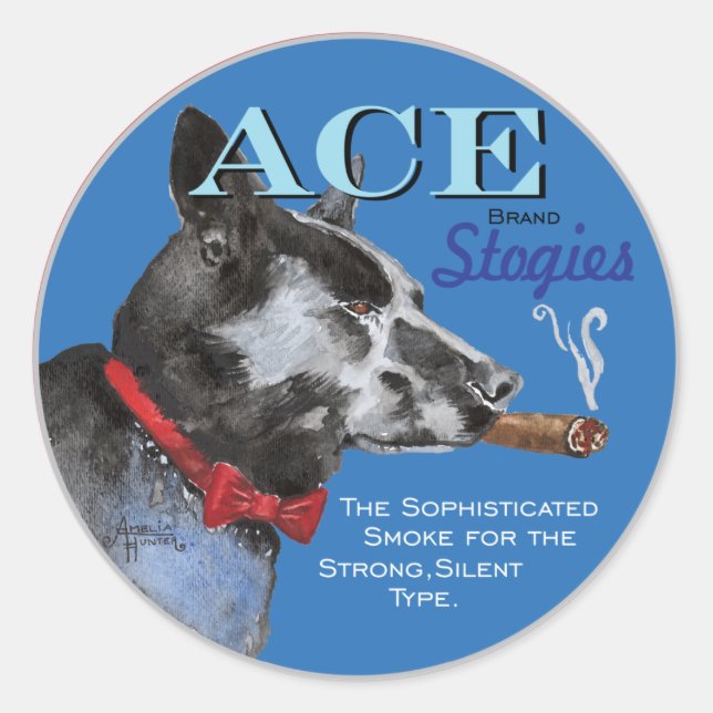 Black Dog Classic Round Sticker (Front)