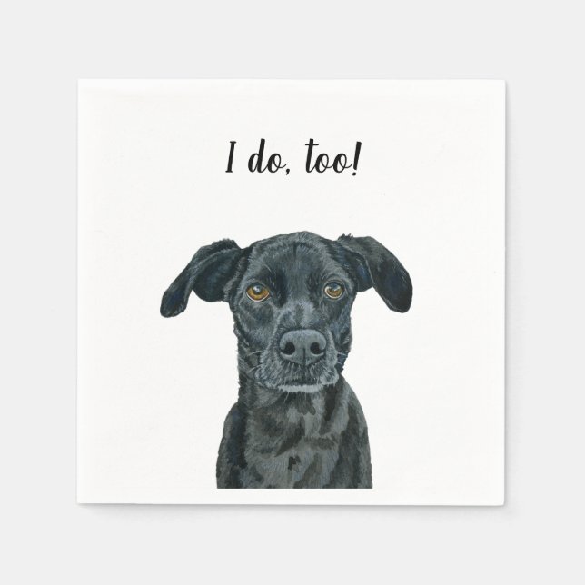 Black Dog Custom Cocktail Napkin (Front)