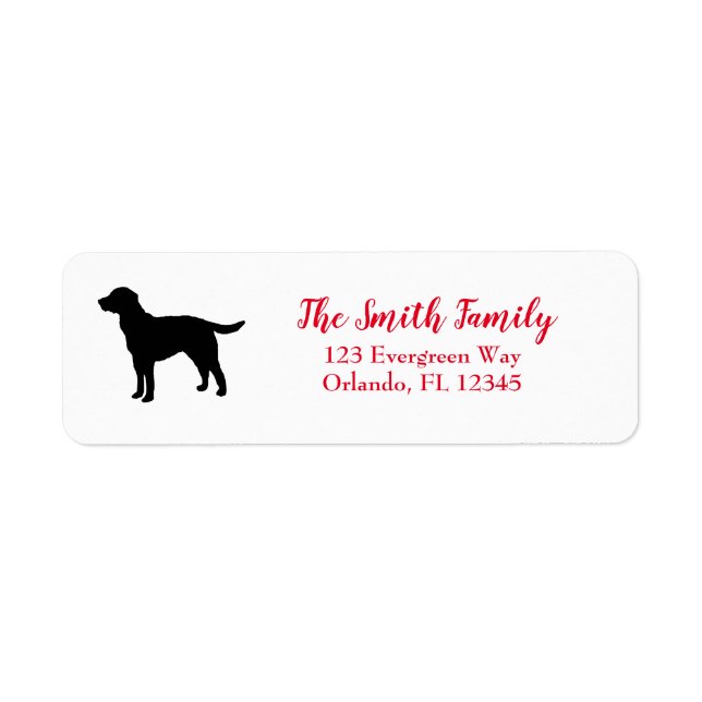 Black Dog Labrador Pup Address Return Address Label (Front)
