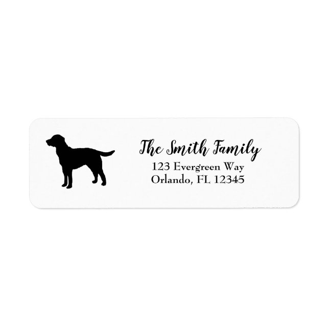Black Dog Labrador Pup Address Return Address Label (Front)