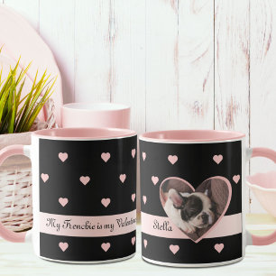 Black Dog Lover Valentines Custom Photo and Text Mug
