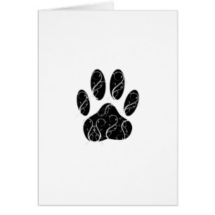 Black Dog Paw Print With White Flourishes