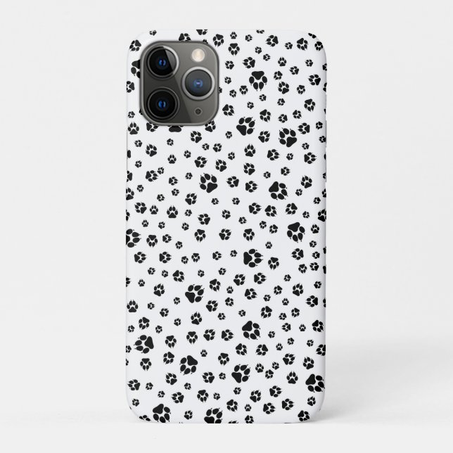 Black Dog Paw Prints Case-Mate iPhone Case (Back)