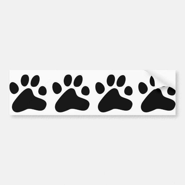 Black Dog Paws Bumper Sticker (Front)