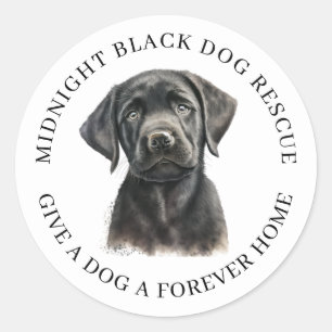 Black Dog Rescue Organisation Classic Round Sticker