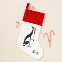 Black Dog Santa Hat Custom Christmas