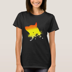 Black Dog Silhouette Heeler Dog Australian Cattle T-Shirt