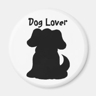 Black Dog Silhouette Magnet