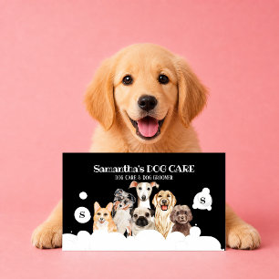 Black Dog Spa Salon Sitting Bath Groomer Business Card