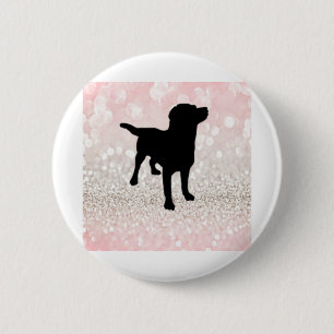 Black Dog Sparkle 6 Cm Round Badge