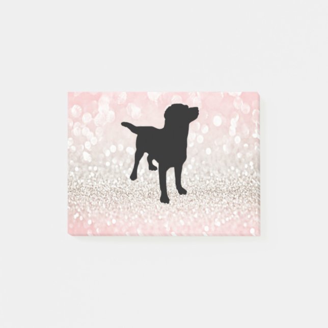 Black Dog Sparkle Post-it Notes (Front)