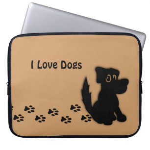 Black Dog Walk Total Custom Laptop Sleeve
