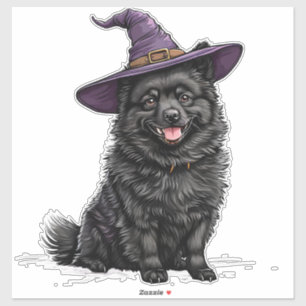 Black Dog Wearing Halloween Wizard Hat