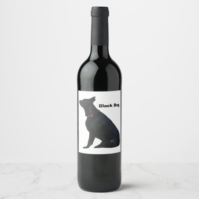 Black Dog Wine Lable Label (Front)