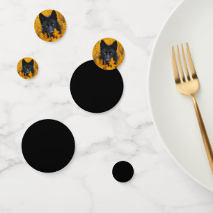 Black Dog with Stunning Gold Eyes Confetti