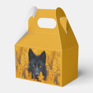 Black Dog with Stunning Gold Eyes Favour Box