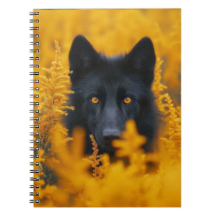 Black Dog with Stunning Gold Eyes Notebook