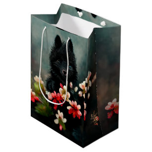 Black doggy puppy cute dog gift bag