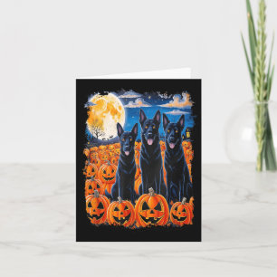 Black Dogs Halloween Dog Lovers Starry Night Dog Card