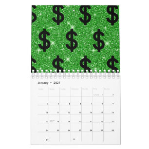 Black Dollar Sign Money Entrepreneur Wall Street Calendar