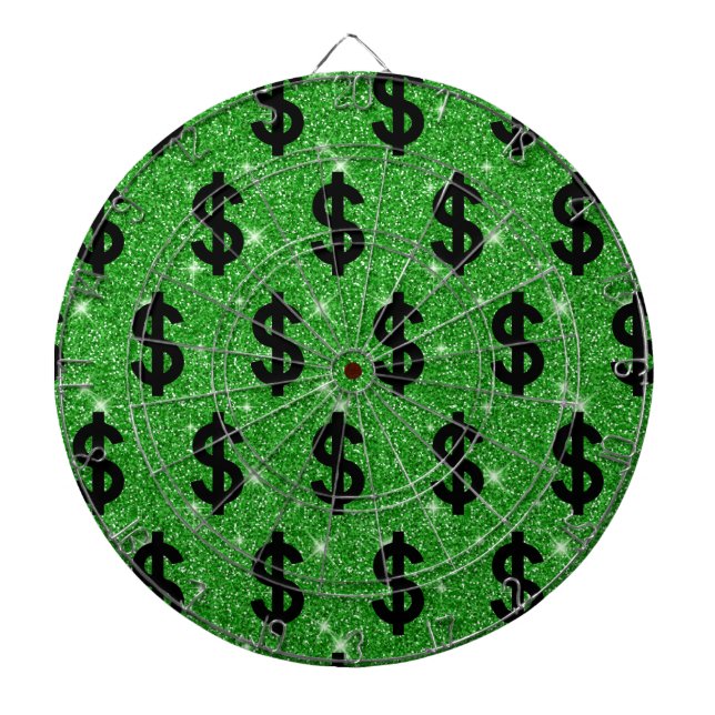 Black Dollar Sign Money Entrepreneur Wall Street Dartboard (Front)