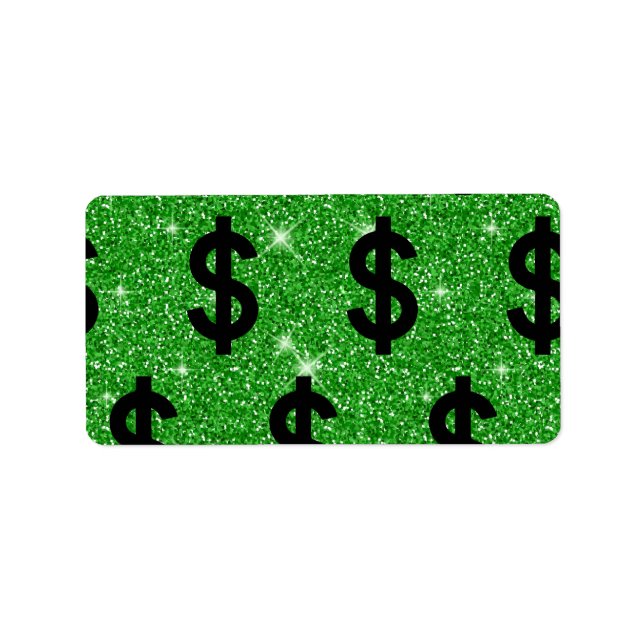 Black Dollar Sign Money Entrepreneur Wall Street Label (Front)