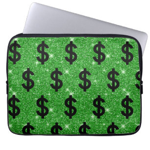 Black Dollar Sign Money Entrepreneur Wall Street Laptop Sleeve