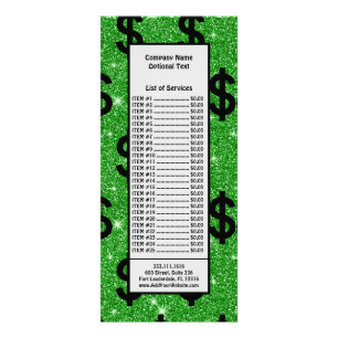 Black Dollar Sign Money Entrepreneur Wall Street Rack Card