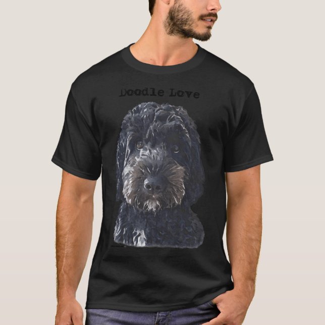 Black Doodle Dog T-Shirt (Front)